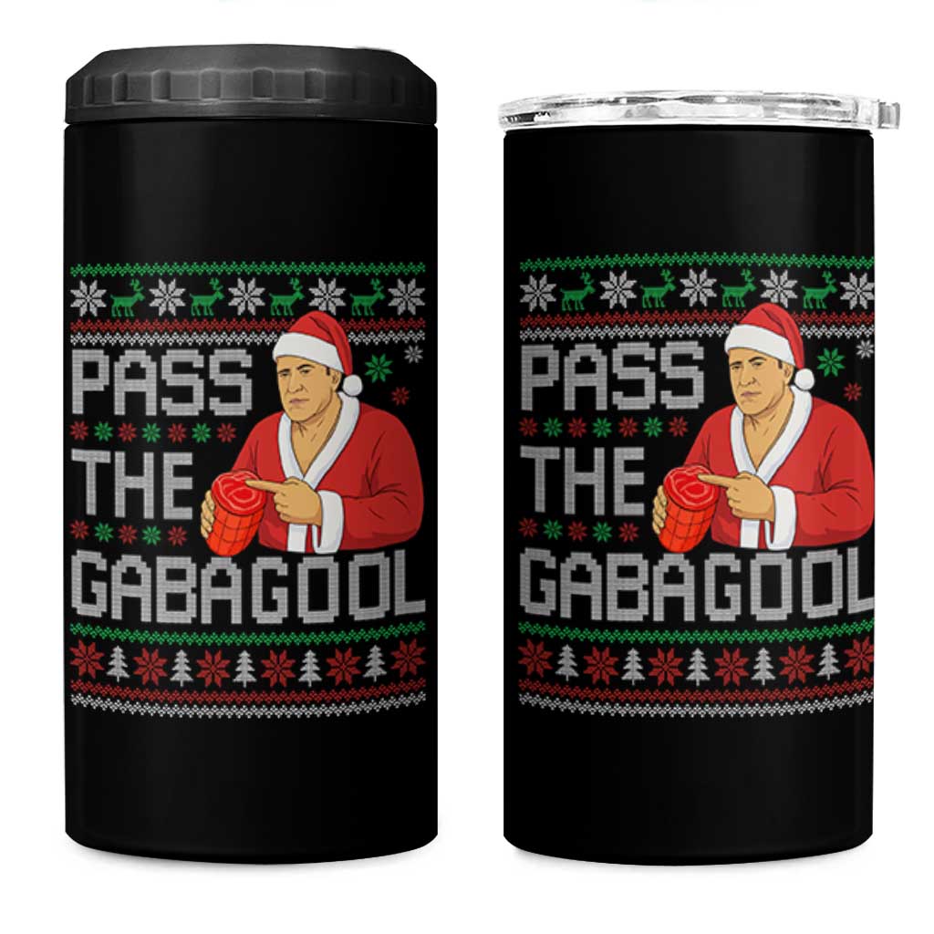 Funny Pass The Gabagool Christmas 4 in 1 Can Cooler Tumbler Italian Food Xmas Mafia Gangster Movie - Wonder Print Shop
