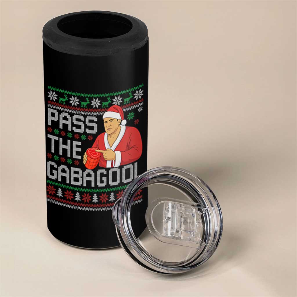 Funny Pass The Gabagool Christmas 4 in 1 Can Cooler Tumbler Italian Food Xmas Mafia Gangster Movie - Wonder Print Shop
