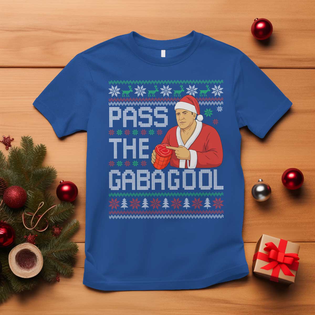 Funny Pass The Gabagool Christmas T Shirt Italian Food Xmas Mafia Gangster Movie - Wonder Print Shop