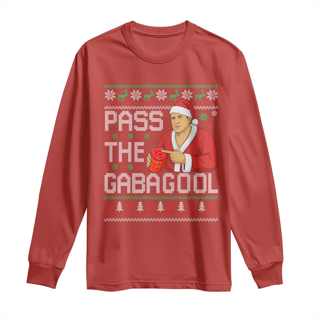Funny Pass The Gabagool Christmas Long Sleeve Shirt Italian Food Xmas Mafia Gangster Movie - Wonder Print Shop