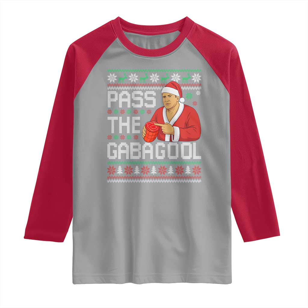 Funny Pass The Gabagool Christmas Raglan Shirt Italian Food Xmas Mafia Gangster Movie - Wonder Print Shop