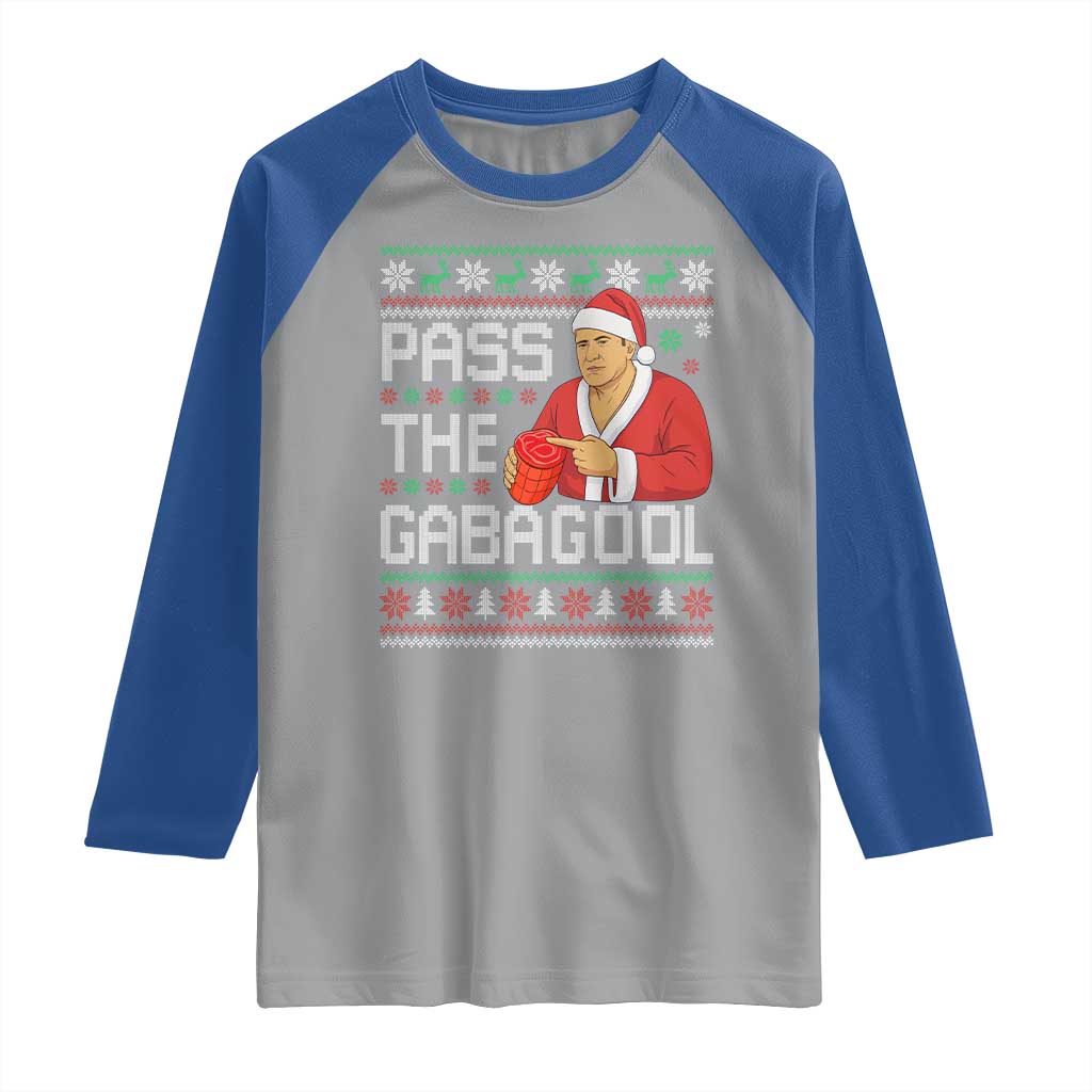 Funny Pass The Gabagool Christmas Raglan Shirt Italian Food Xmas Mafia Gangster Movie - Wonder Print Shop