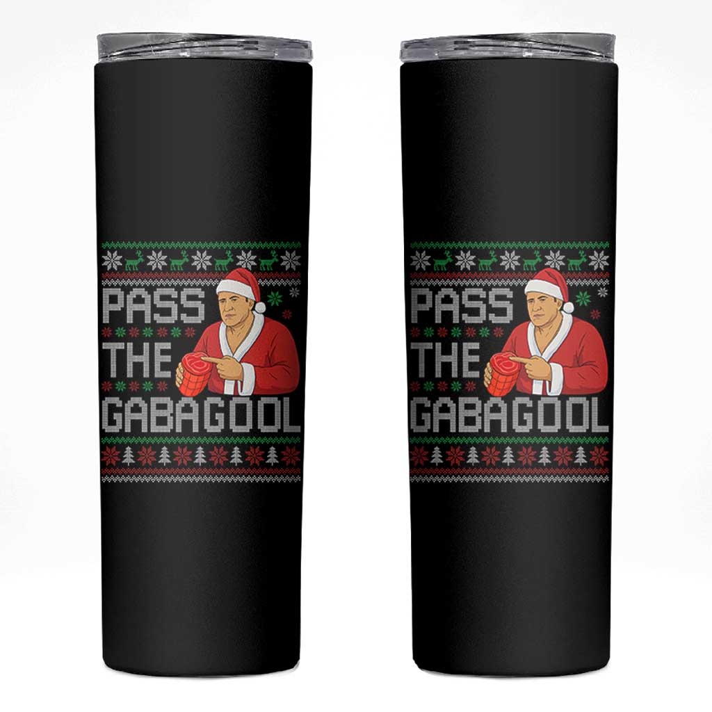 Funny Pass The Gabagool Christmas Skinny Tumbler Italian Food Xmas Mafia Gangster Movie - Wonder Print Shop