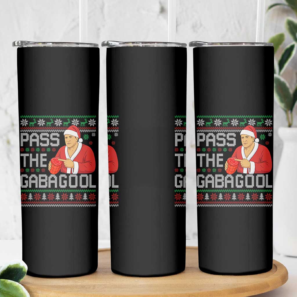 Funny Pass The Gabagool Christmas Skinny Tumbler Italian Food Xmas Mafia Gangster Movie - Wonder Print Shop