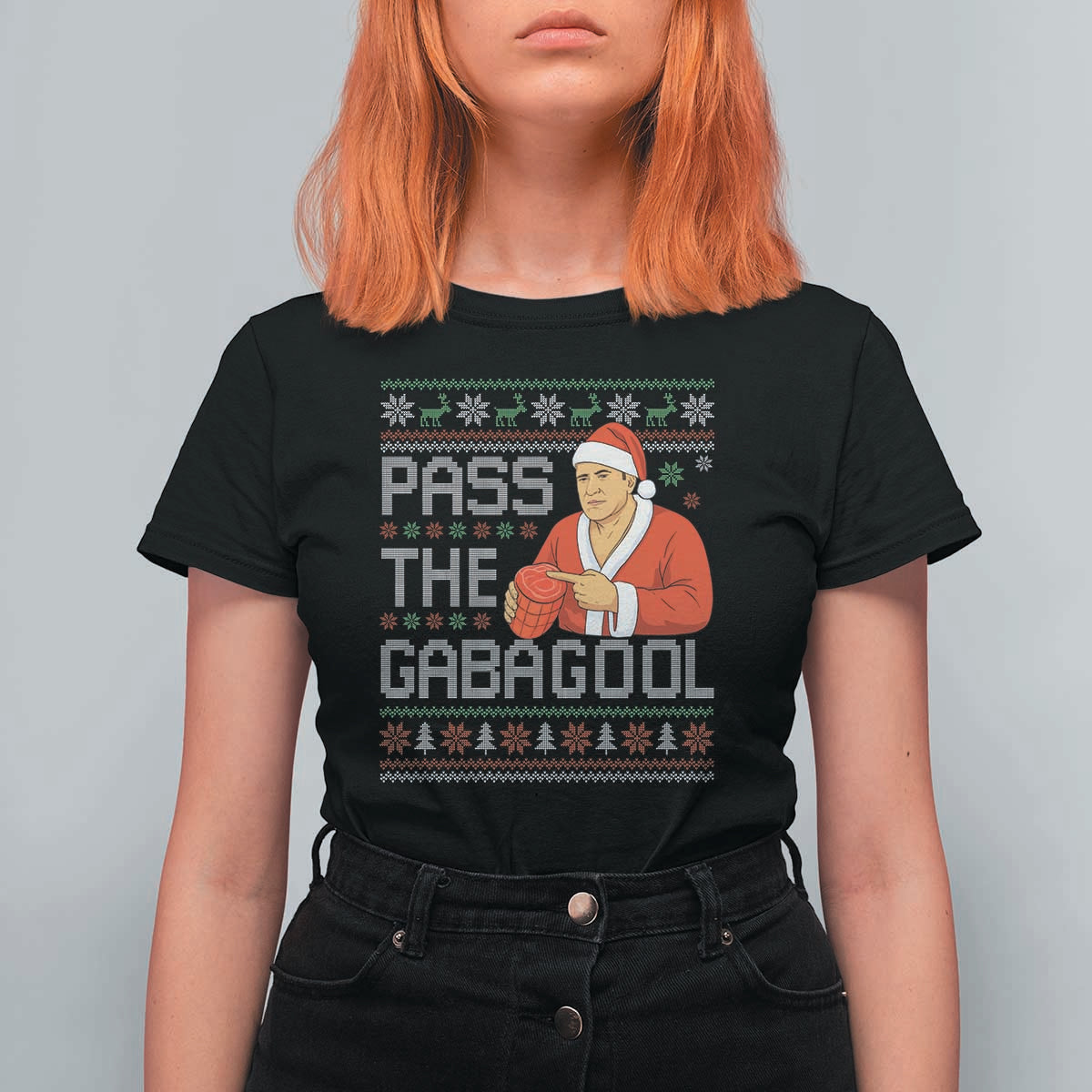 Funny Pass The Gabagool Christmas T Shirt For Women Italian Food Xmas Mafia Gangster Movie - Wonder Print Shop