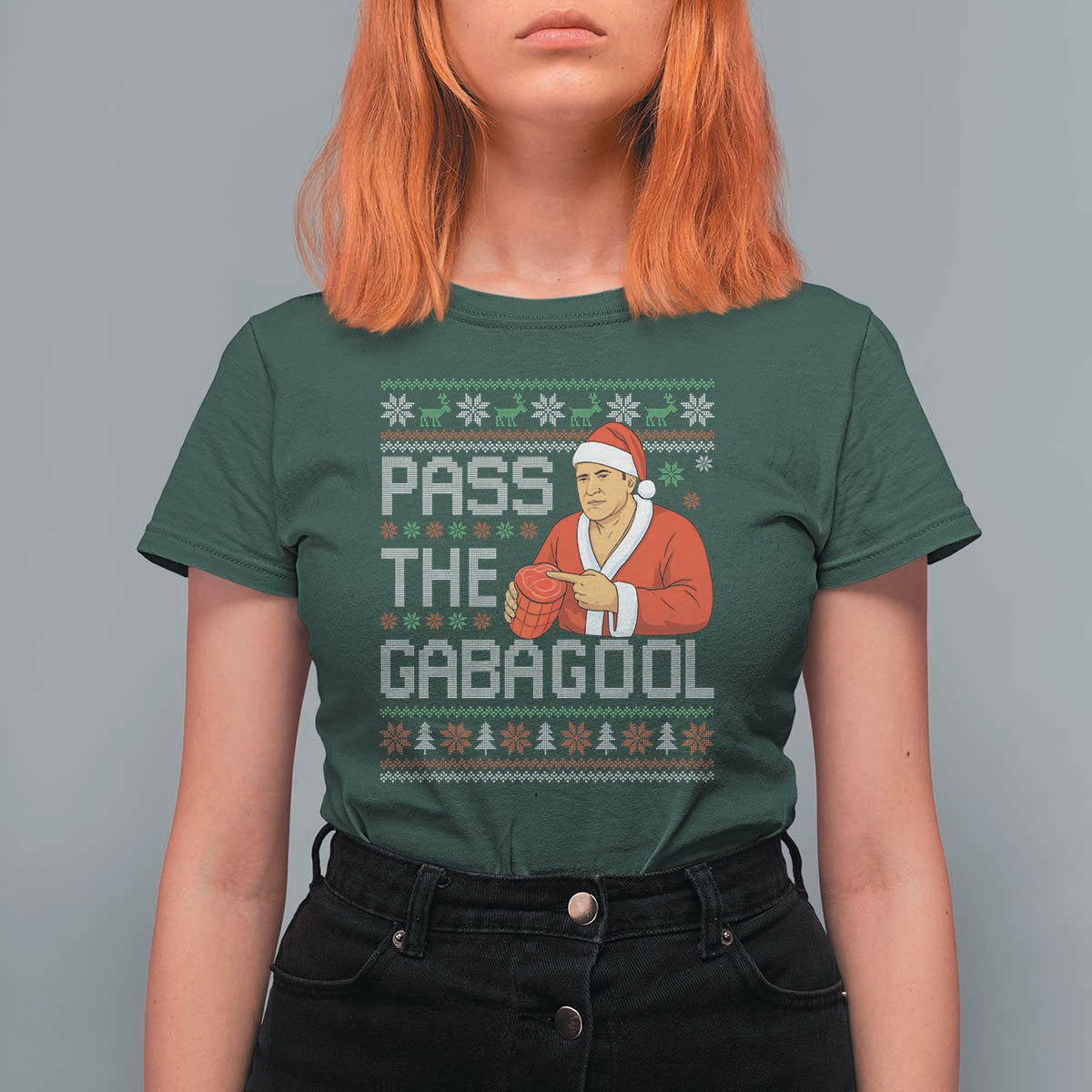 Funny Pass The Gabagool Christmas T Shirt For Women Italian Food Xmas Mafia Gangster Movie - Wonder Print Shop
