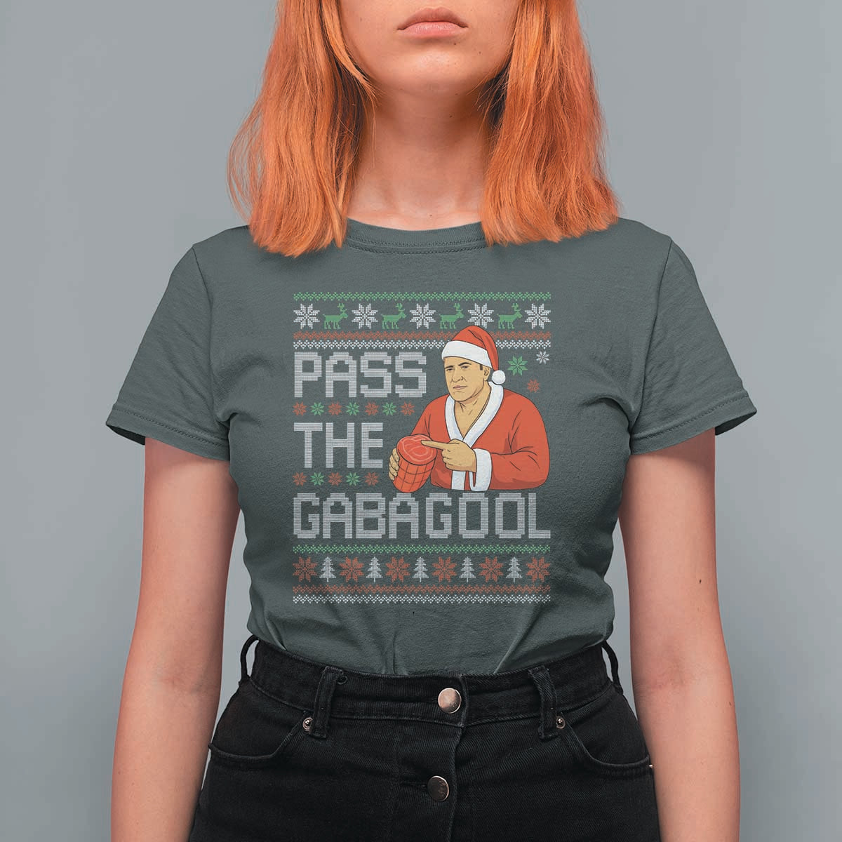 Funny Pass The Gabagool Christmas T Shirt For Women Italian Food Xmas Mafia Gangster Movie - Wonder Print Shop