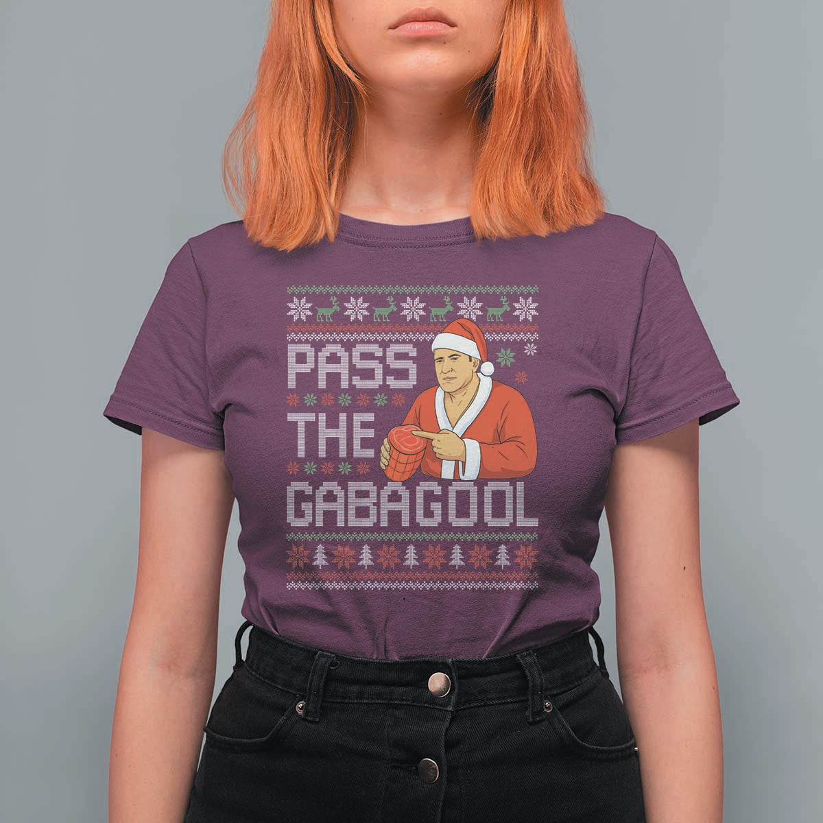 Funny Pass The Gabagool Christmas T Shirt For Women Italian Food Xmas Mafia Gangster Movie - Wonder Print Shop