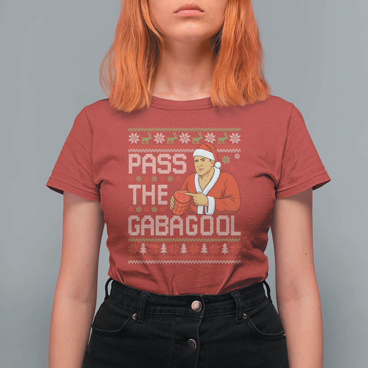 Funny Pass The Gabagool Christmas T Shirt For Women Italian Food Xmas Mafia Gangster Movie - Wonder Print Shop