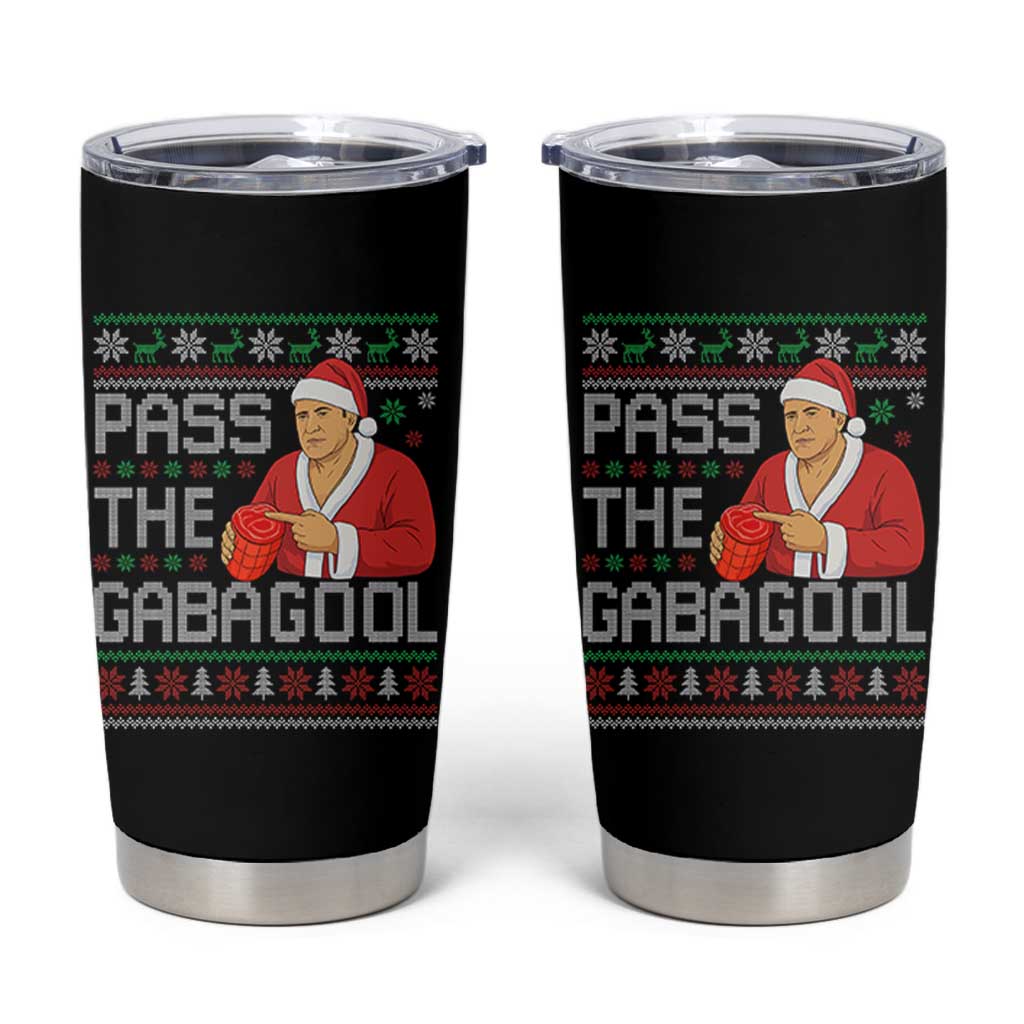 Funny Pass The Gabagool Christmas Tumbler Cup Italian Food Xmas Mafia Gangster Movie - Wonder Print Shop