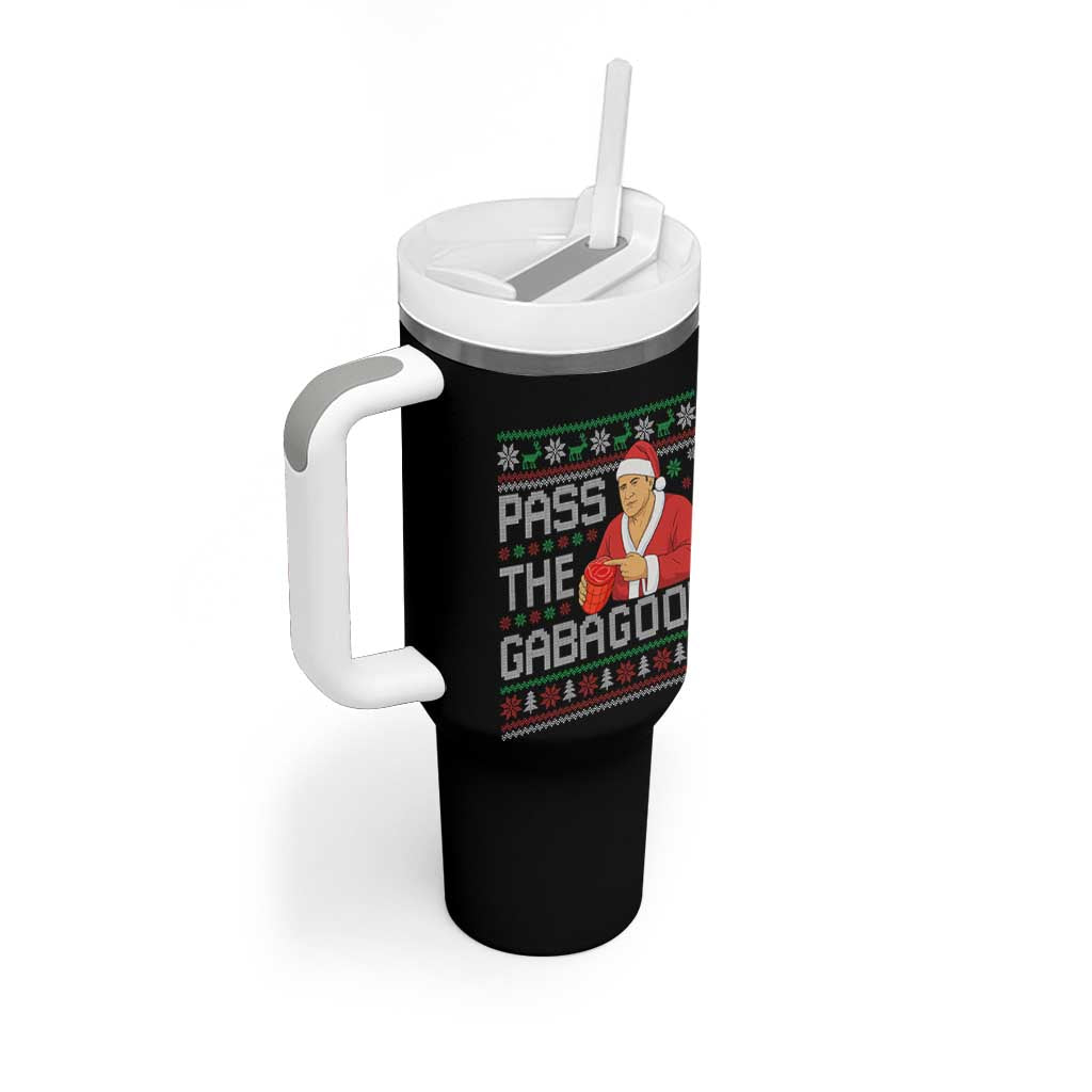Funny Pass The Gabagool Christmas Tumbler With Handle Italian Food Xmas Mafia Gangster Movie - Wonder Print Shop