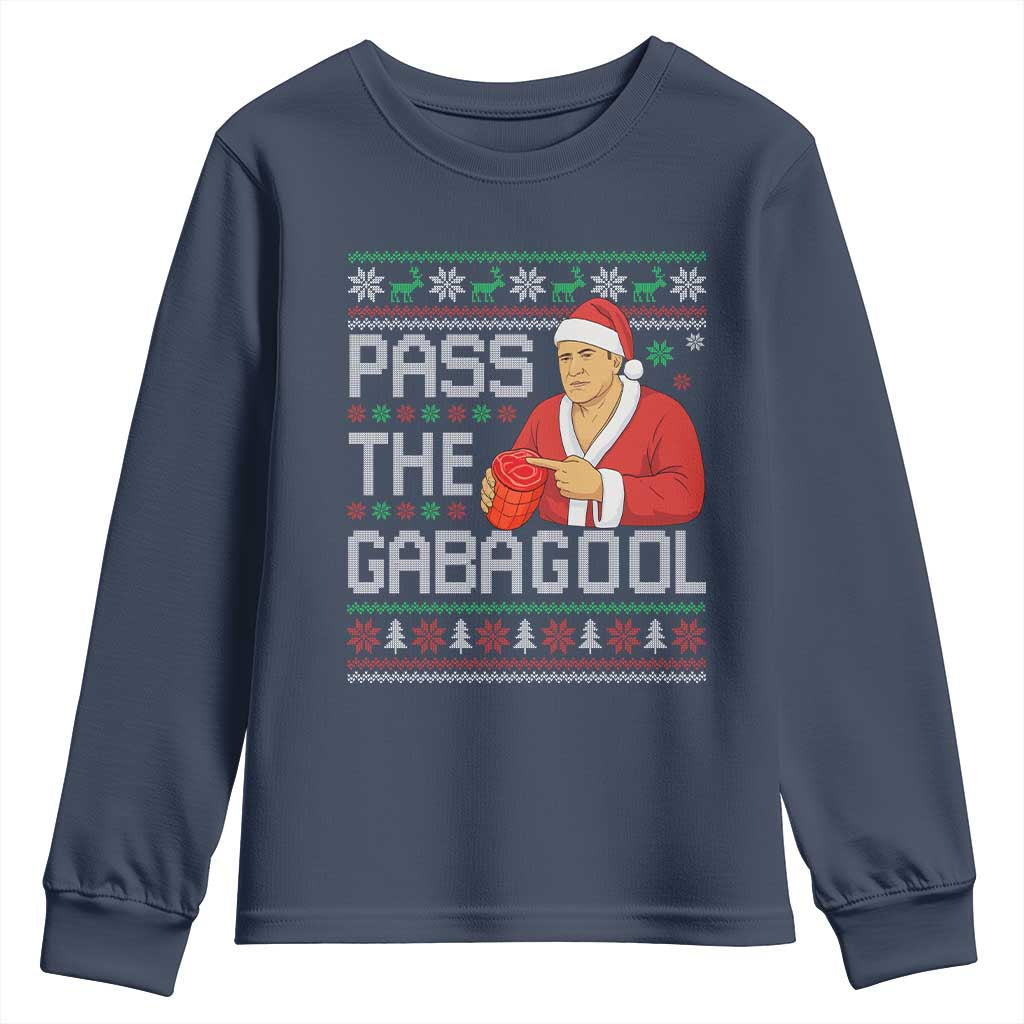 Funny Pass The Gabagool Christmas Youth Sweatshirt Italian Food Xmas Mafia Gangster Movie - Wonder Print Shop
