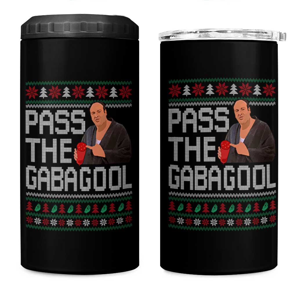 Funny Pass The Gabagool Christmas 4 in 1 Can Cooler Tumbler Italian Food Xmas Mafia Movie - Wonder Print Shop