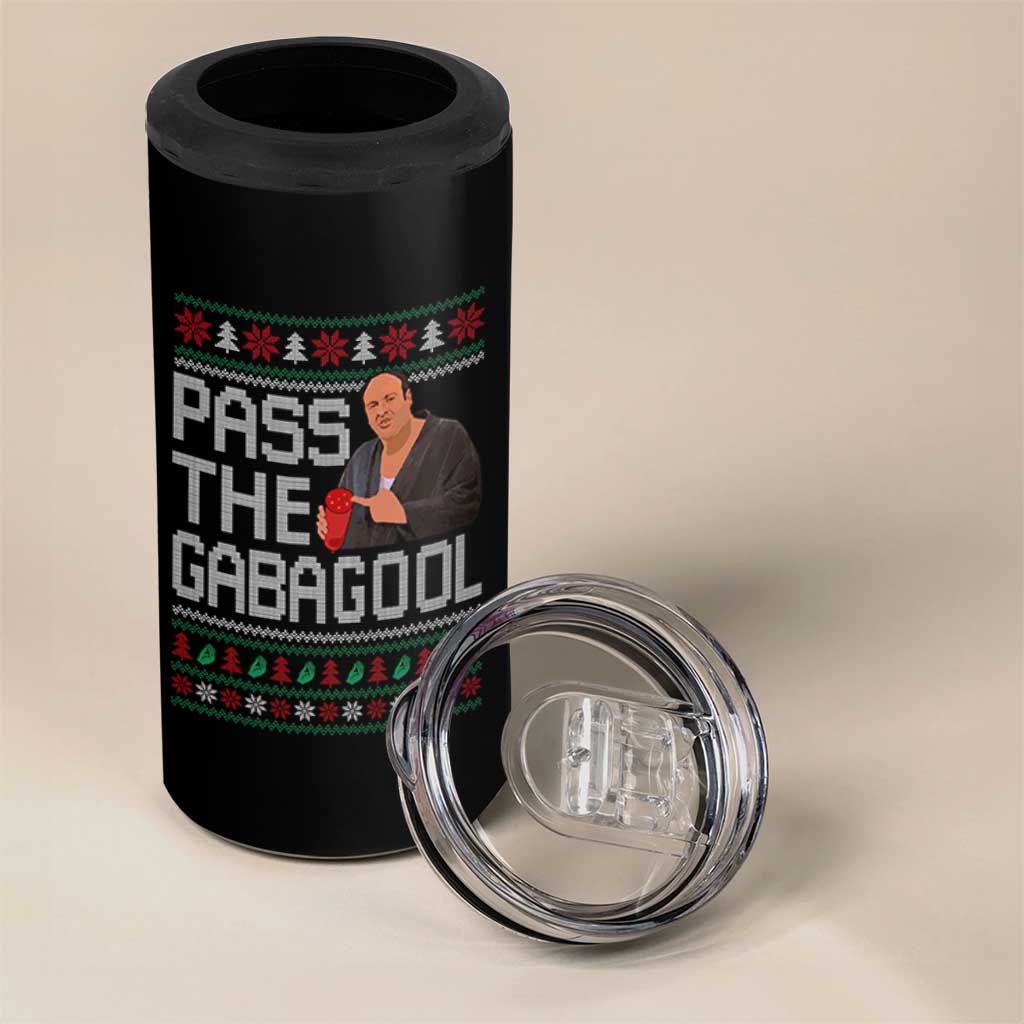 Funny Pass The Gabagool Christmas 4 in 1 Can Cooler Tumbler Italian Food Xmas Mafia Movie - Wonder Print Shop