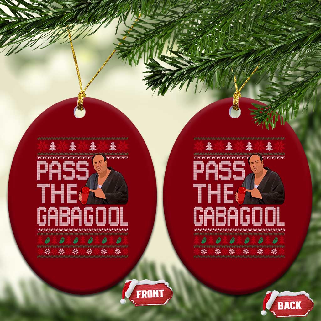 Funny Pass The Gabagool Christmas Ceramic Ornament Italian Food Xmas Mafia Movie - Wonder Print Shop