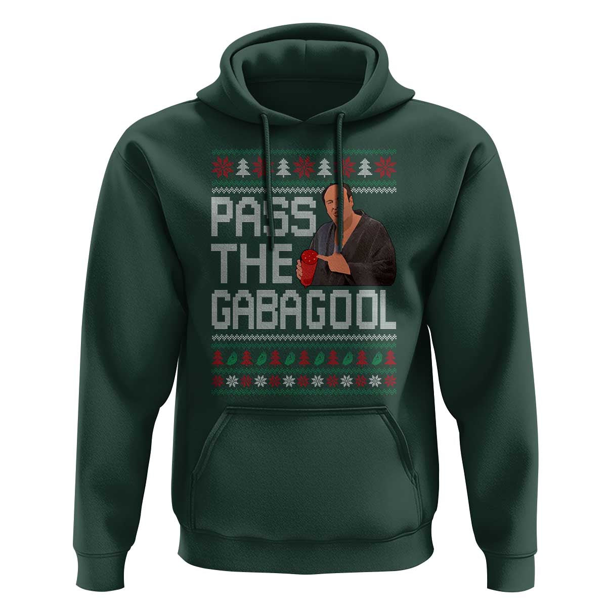 Funny Pass The Gabagool Christmas Hoodie Italian Food Xmas Mafia Movie - Wonder Print Shop