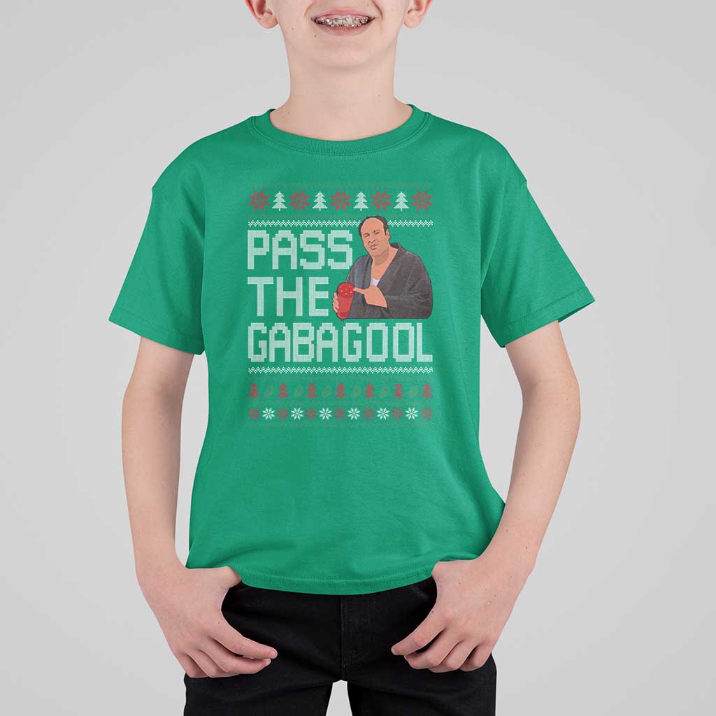 Funny Pass The Gabagool Christmas T Shirt For Kid Italian Food Xmas Mafia Movie - Wonder Print Shop