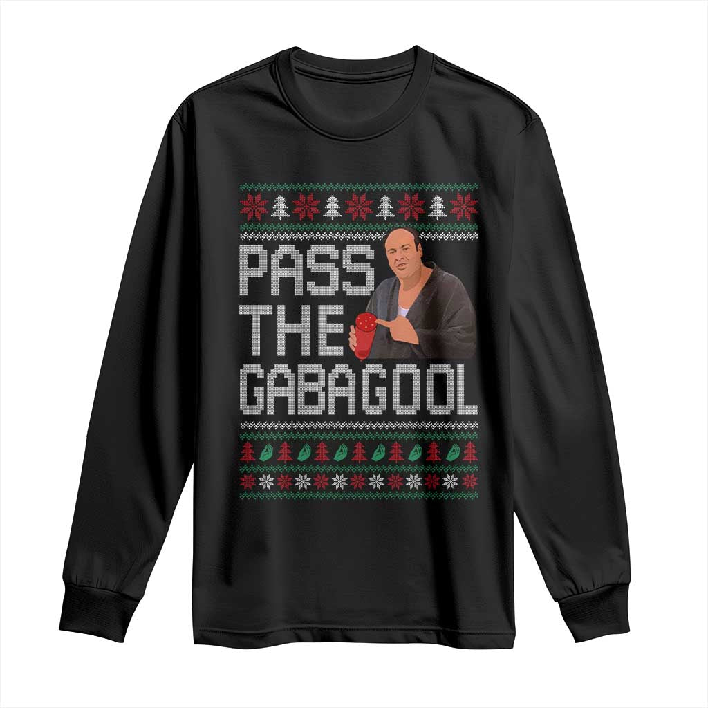 Funny Pass The Gabagool Christmas Long Sleeve Shirt Italian Food Xmas Mafia Movie - Wonder Print Shop