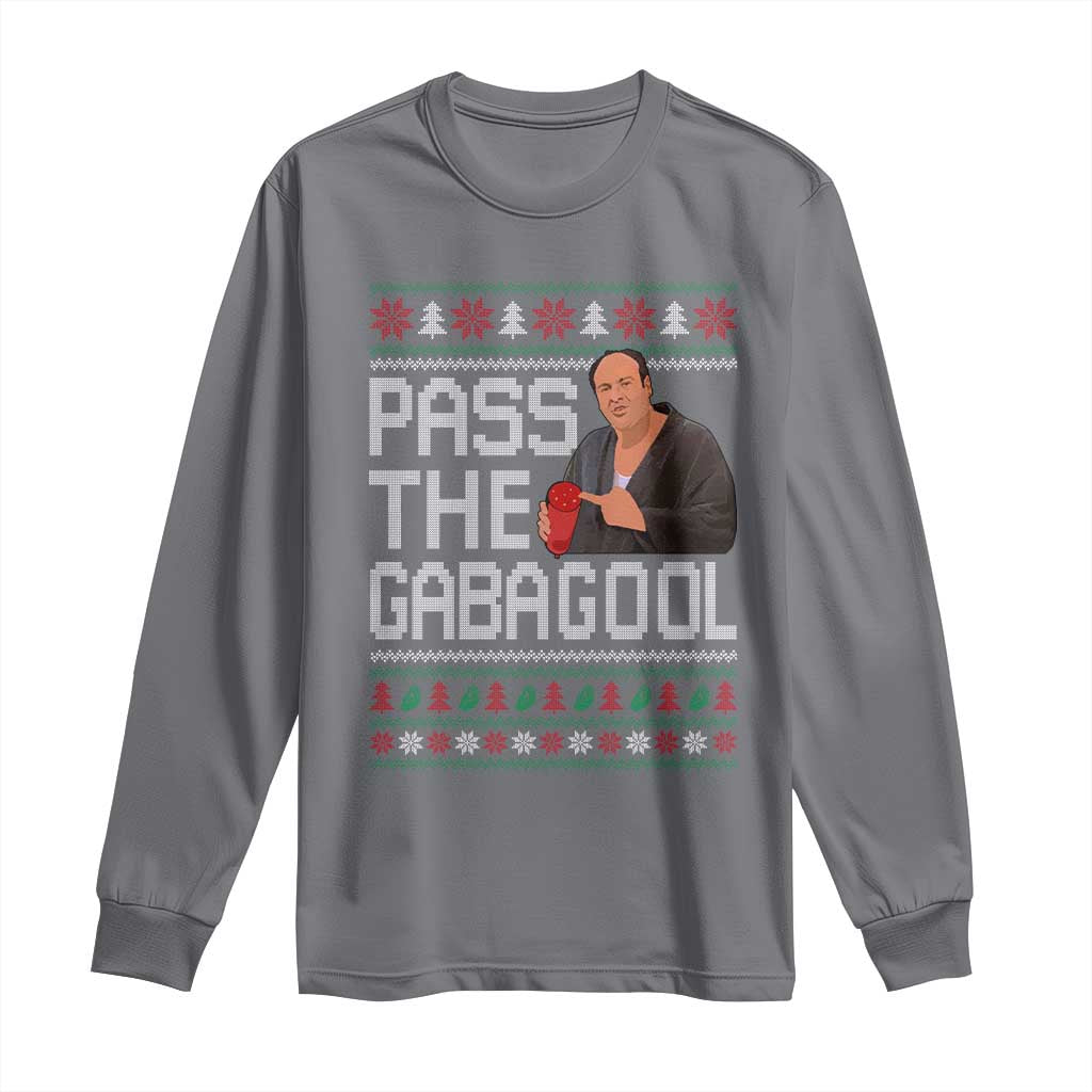 Funny Pass The Gabagool Christmas Long Sleeve Shirt Italian Food Xmas Mafia Movie - Wonder Print Shop