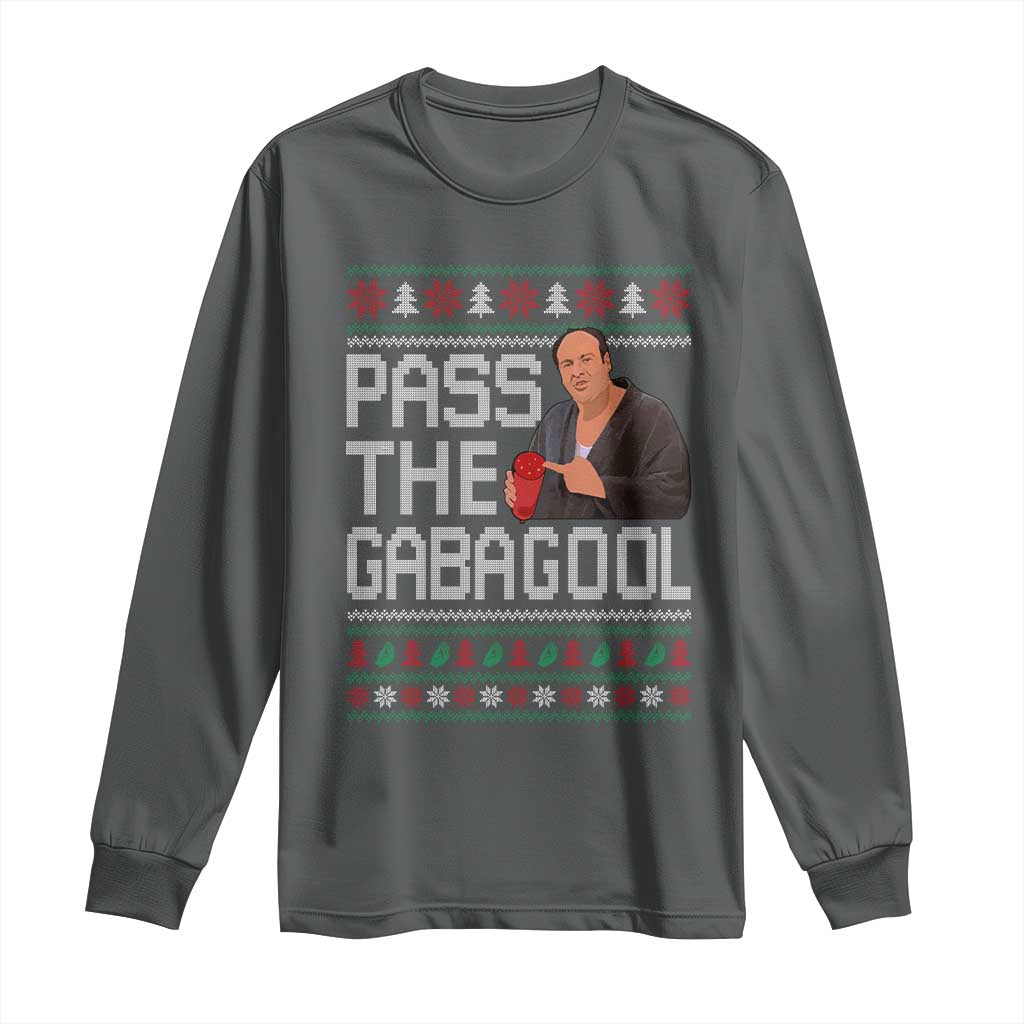 Funny Pass The Gabagool Christmas Long Sleeve Shirt Italian Food Xmas Mafia Movie - Wonder Print Shop
