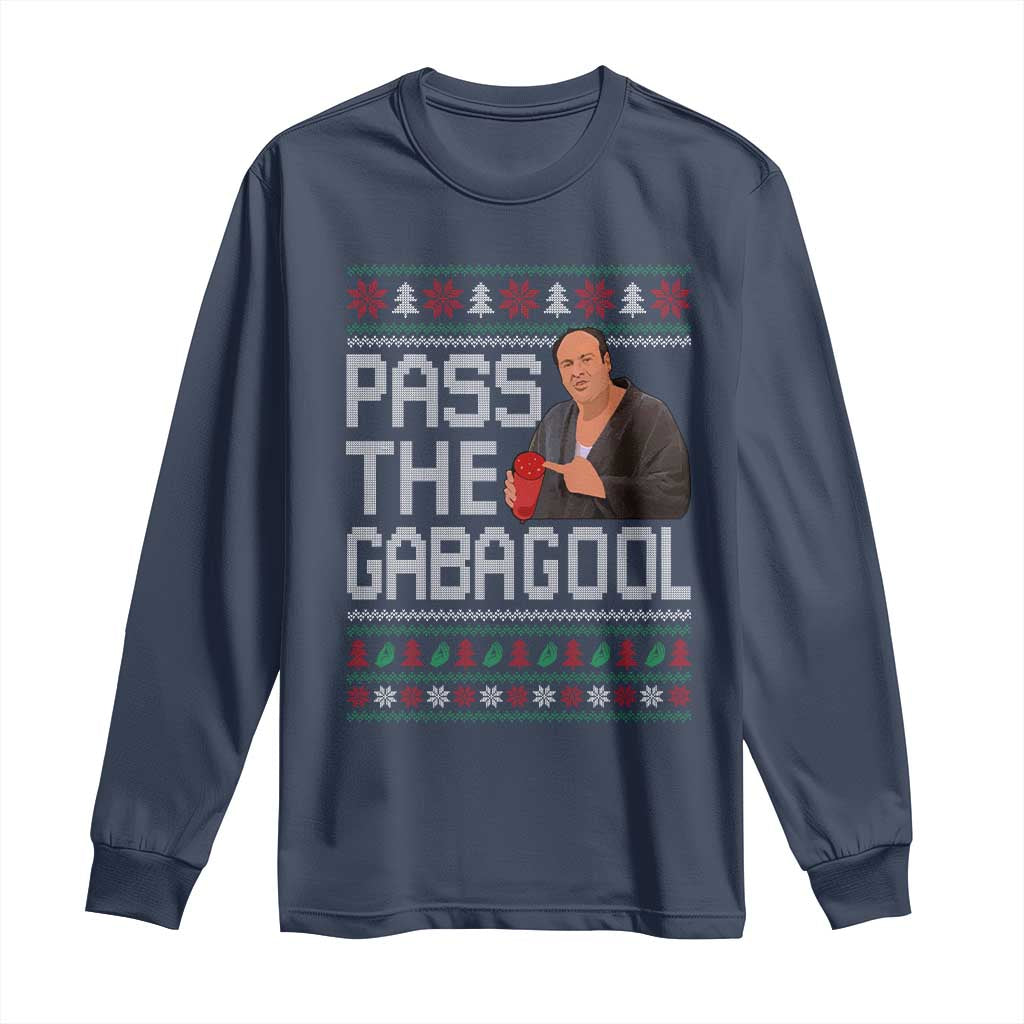 Funny Pass The Gabagool Christmas Long Sleeve Shirt Italian Food Xmas Mafia Movie - Wonder Print Shop
