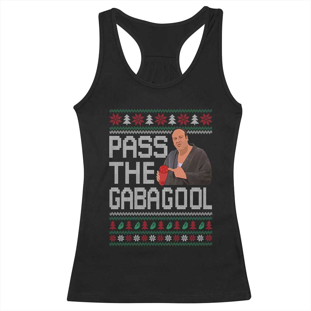Funny Pass The Gabagool Christmas Racerback Tank Top Italian Food Xmas Mafia Movie - Wonder Print Shop