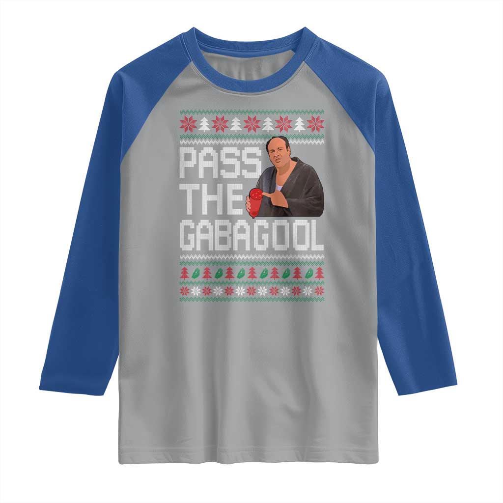 Funny Pass The Gabagool Christmas Raglan Shirt Italian Food Xmas Mafia Movie - Wonder Print Shop