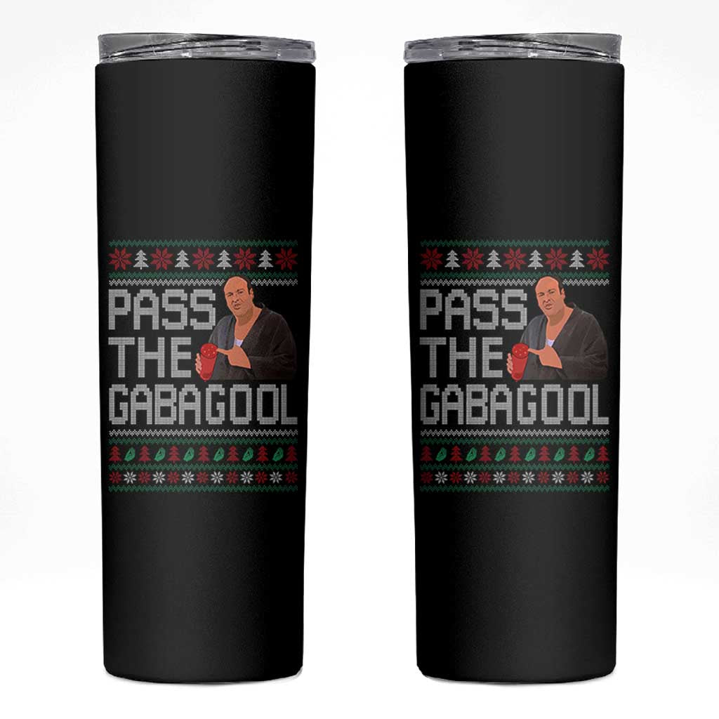 Funny Pass The Gabagool Christmas Skinny Tumbler Italian Food Xmas Mafia Movie - Wonder Print Shop