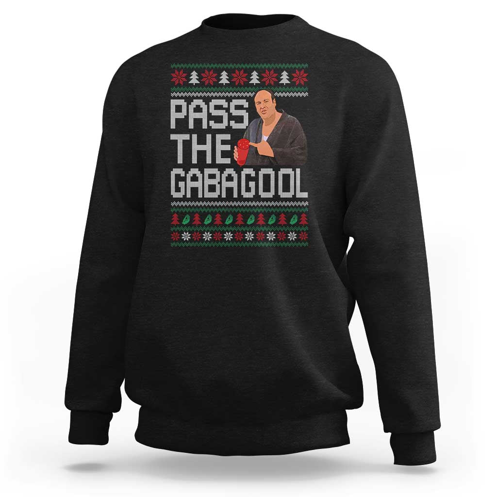 Funny Pass The Gabagool Christmas Sweatshirt Italian Food Xmas Mafia Movie - Wonder Print Shop