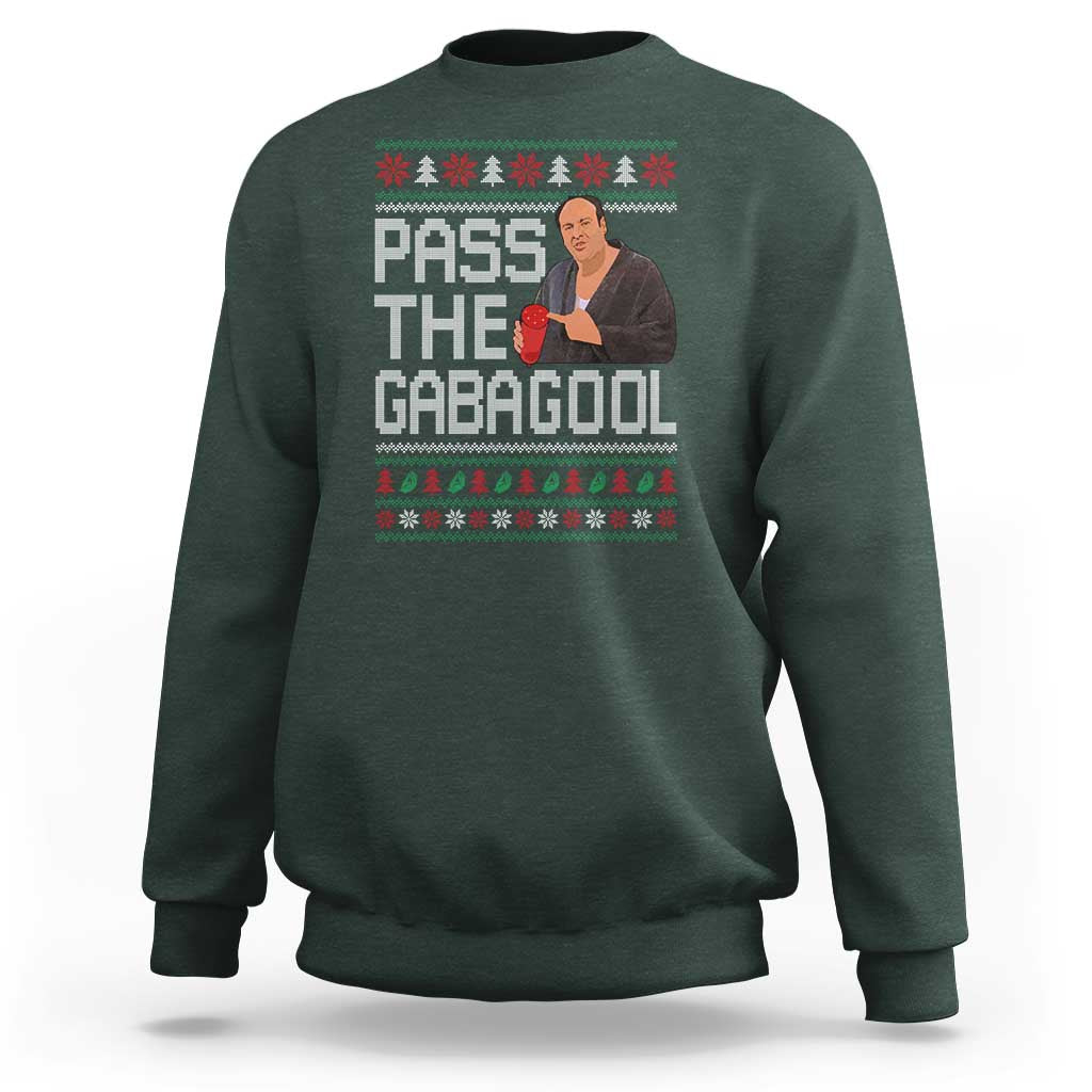 Funny Pass The Gabagool Christmas Sweatshirt Italian Food Xmas Mafia Movie - Wonder Print Shop