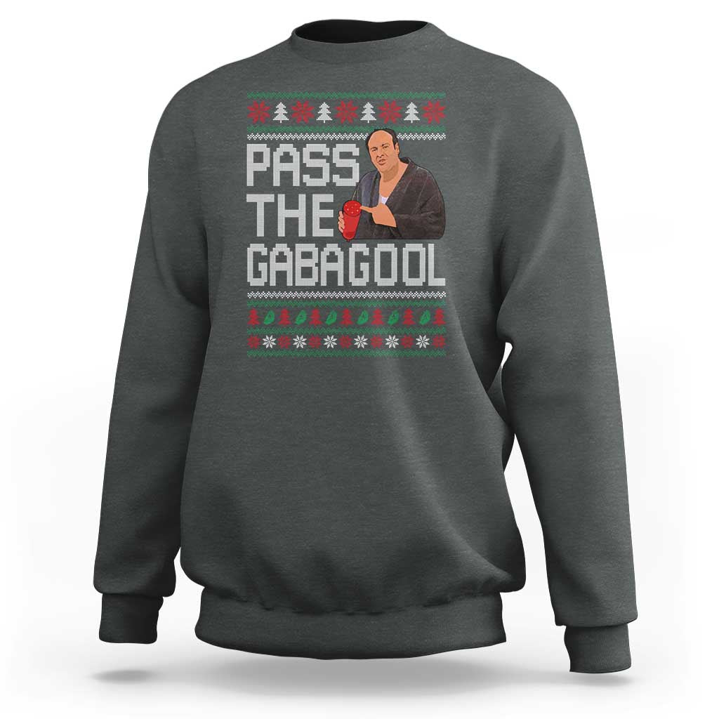 Funny Pass The Gabagool Christmas Sweatshirt Italian Food Xmas Mafia Movie - Wonder Print Shop