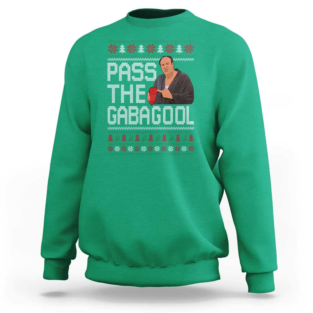 Funny Pass The Gabagool Christmas Sweatshirt Italian Food Xmas Mafia Movie - Wonder Print Shop