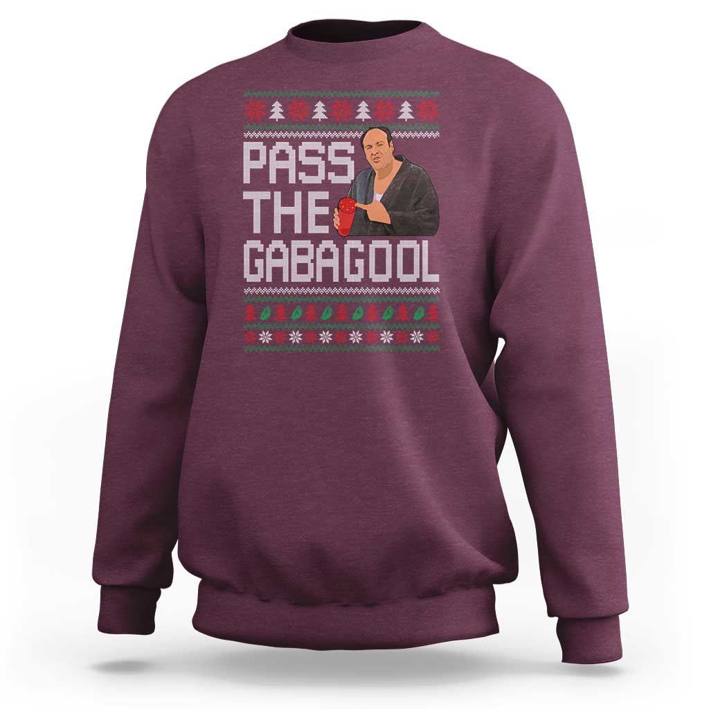 Funny Pass The Gabagool Christmas Sweatshirt Italian Food Xmas Mafia Movie - Wonder Print Shop