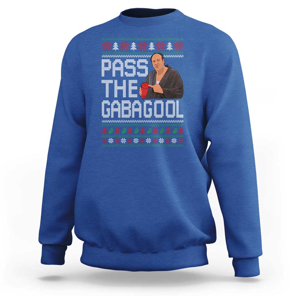 Funny Pass The Gabagool Christmas Sweatshirt Italian Food Xmas Mafia Movie - Wonder Print Shop