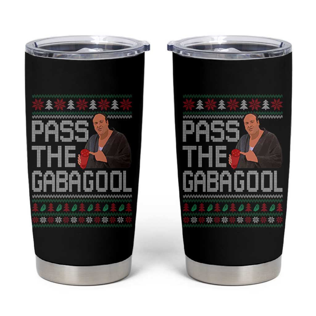 Funny Pass The Gabagool Christmas Tumbler Cup Italian Food Xmas Mafia Movie - Wonder Print Shop