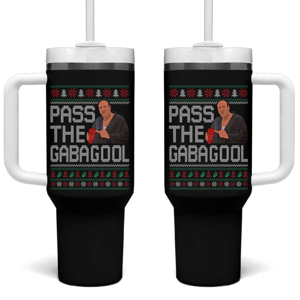 Funny Pass The Gabagool Christmas Tumbler With Handle Italian Food Xmas Mafia Movie - Wonder Print Shop