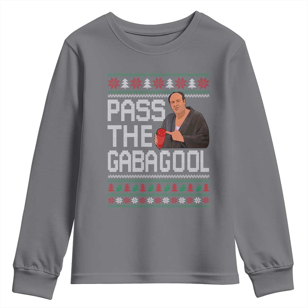 Funny Pass The Gabagool Christmas Youth Sweatshirt Italian Food Xmas Mafia Movie - Wonder Print Shop