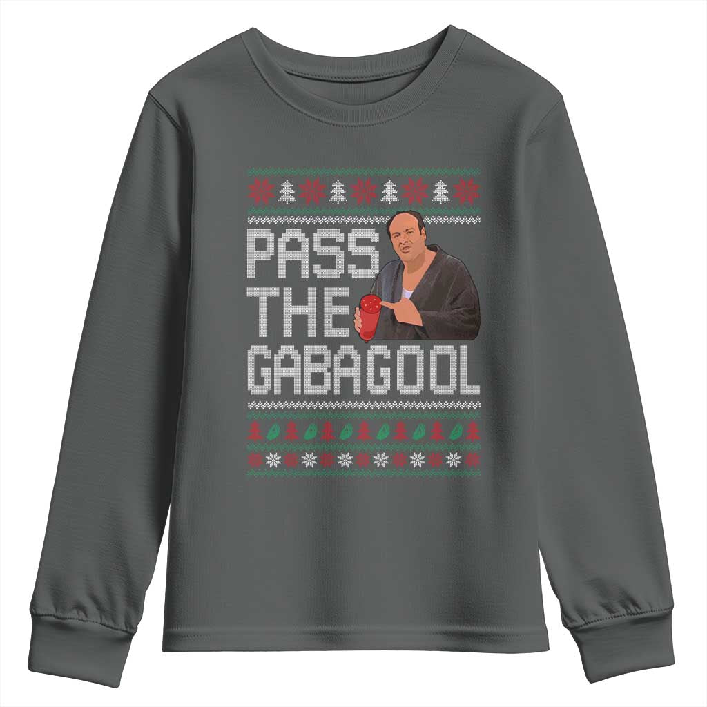 Funny Pass The Gabagool Christmas Youth Sweatshirt Italian Food Xmas Mafia Movie - Wonder Print Shop