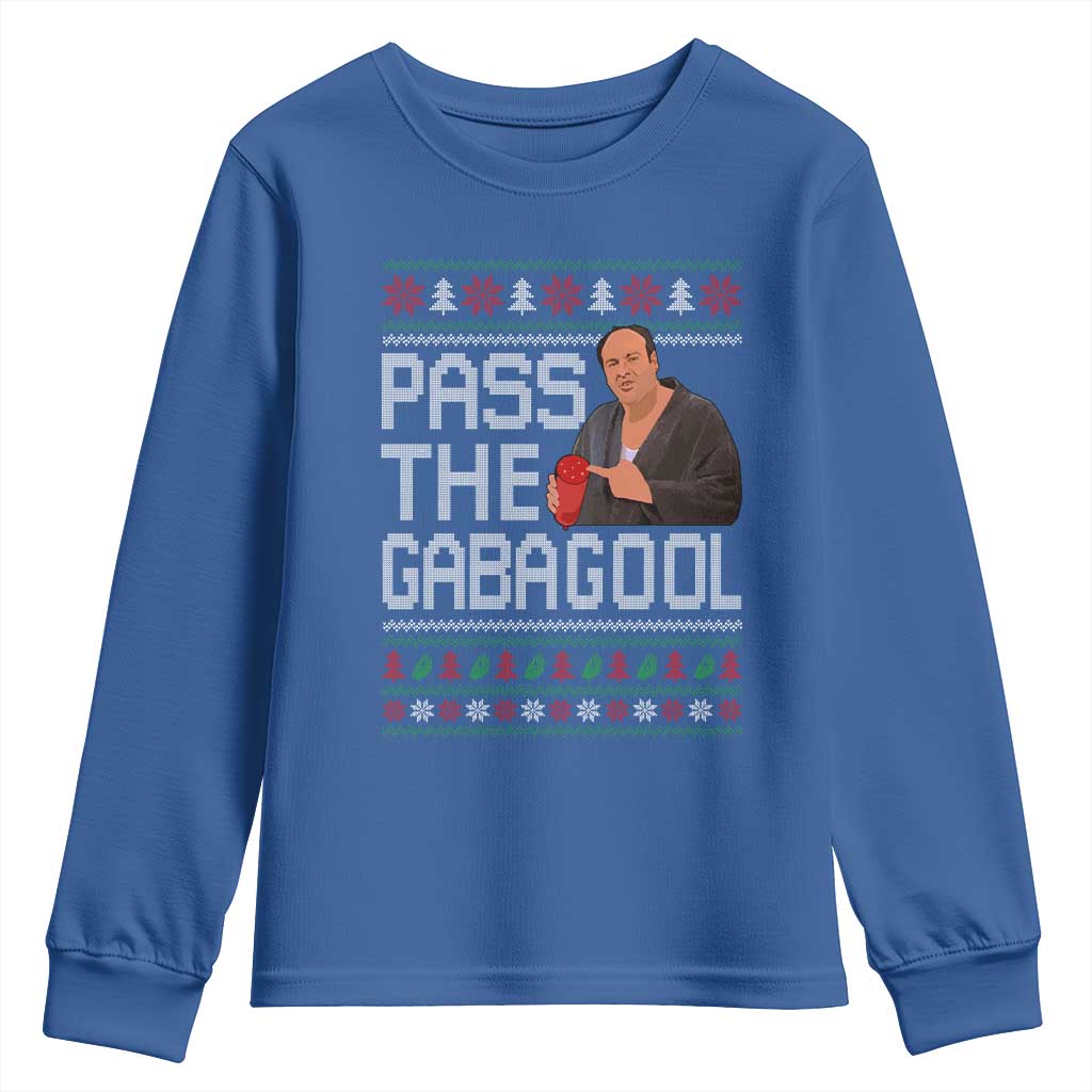Funny Pass The Gabagool Christmas Youth Sweatshirt Italian Food Xmas Mafia Movie - Wonder Print Shop