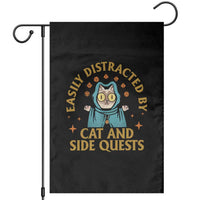 Funny Easily Distracted By Cats And Side Quests Garden Flag RPG Tabletop Gamer - Wonder Print Shop