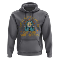 Funny Easily Distracted By Cats And Side Quests Hoodie RPG Tabletop Gamer - Wonder Print Shop