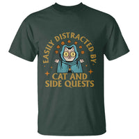 Funny Easily Distracted By Cats And Side Quests T Shirt RPG Tabletop Gamer - Wonder Print Shop