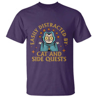 Funny Easily Distracted By Cats And Side Quests T Shirt RPG Tabletop Gamer - Wonder Print Shop