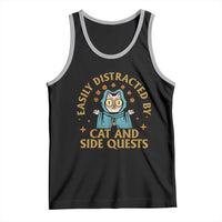 Funny Easily Distracted By Cats And Side Quests Tank Top RPG Tabletop Gamer - Wonder Print Shop