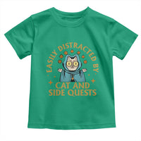 Funny Easily Distracted By Cats And Side Quests Toddler T Shirt RPG Tabletop Gamer - Wonder Print Shop