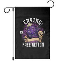 Funny RPG Gamer Crying Is A Free Action Garden Flag Vintage D20 Side Quests Tabletop - Wonder Print Shop