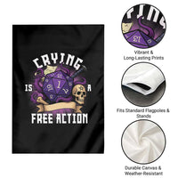 Funny RPG Gamer Crying Is A Free Action Garden Flag Vintage D20 Side Quests Tabletop - Wonder Print Shop