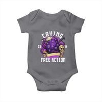 Funny RPG Gamer Crying Is A Free Action Baby Onesie Vintage D20 Side Quests Tabletop - Wonder Print Shop