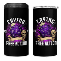 Funny RPG Gamer Crying Is A Free Action 4 in 1 Can Cooler Tumbler Vintage D20 Side Quests Tabletop - Wonder Print Shop