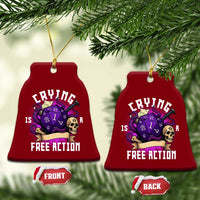 Funny RPG Gamer Crying Is A Free Action Ceramic Ornament Vintage D20 Side Quests Tabletop - Wonder Print Shop